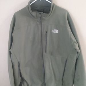 The north face green zip up jacket